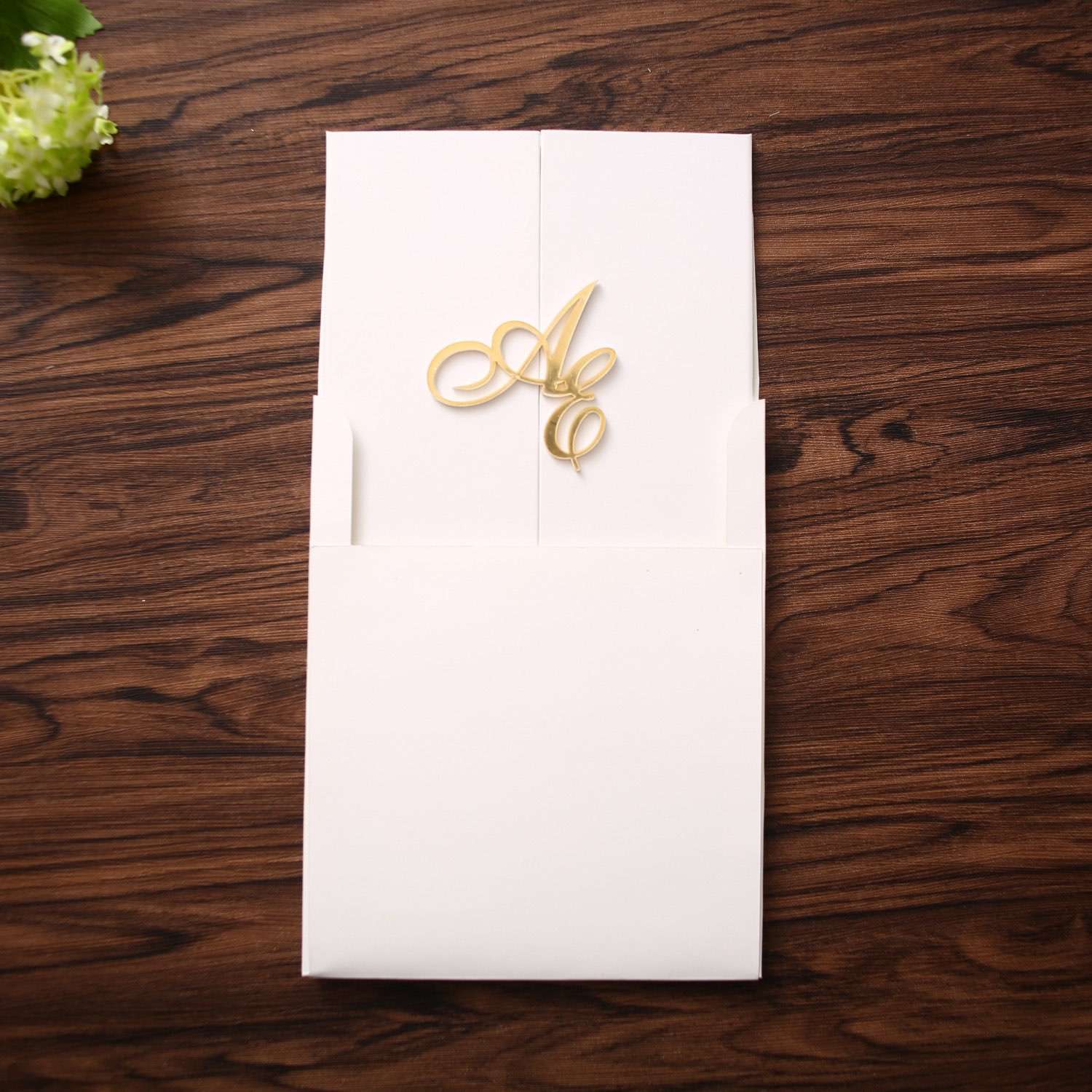 White Wedding Invitation Card With Hard Cover Beautiful Invitation Card With Envelope
